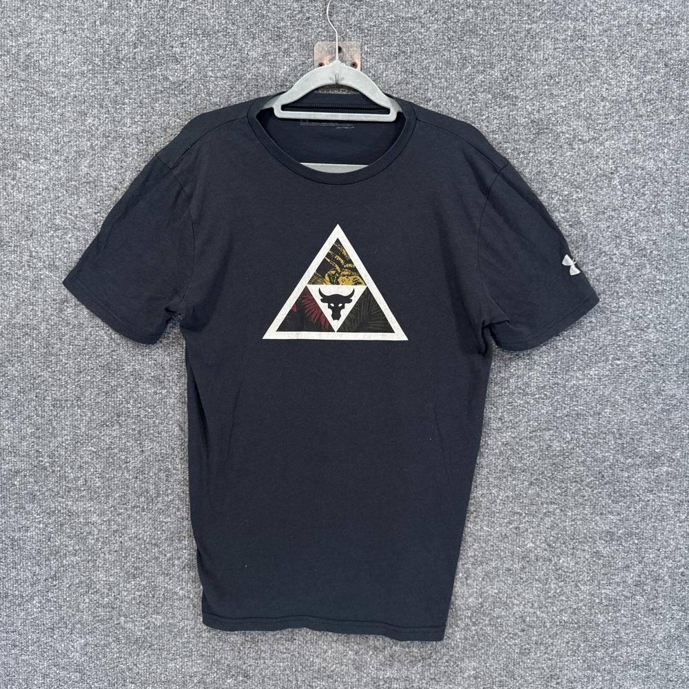 Under Armour Tshirt Boys Youth XL Black Project Rock Brahma Bull Tee Kids